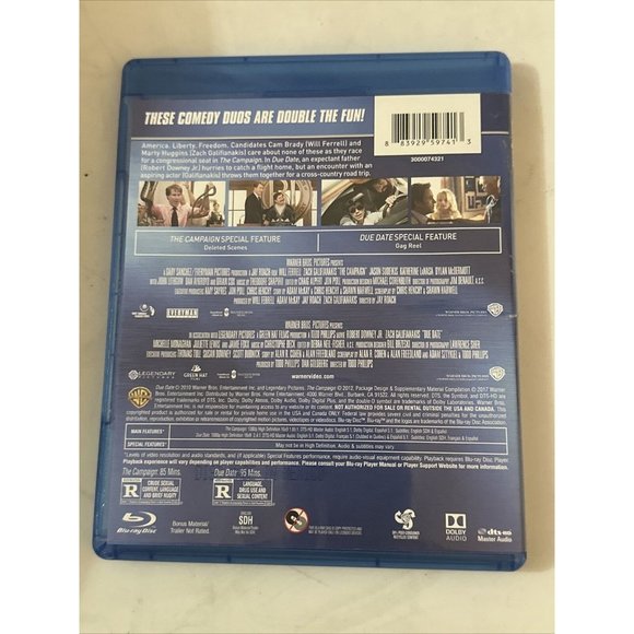 The Campaign / Due Date [New Blu-ray] 2 Pack Will Farrell Robert Downey Jr. - Picture 4 of 6